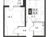 Схема квартиры в проекте "1-й Лермонтовский"- #1740655190