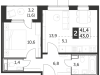 Схема квартиры в проекте "1-й Лермонтовский"- #1020796878