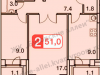 Схема квартиры в проекте "Бутовские Аллеи"- #421626477