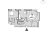 Схема квартиры в проекте "Дом в Олимпийской деревне"- #274338875
