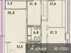 Схема квартиры в проекте "Грюнвальд"- #187128034