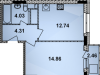 Схема квартиры в проекте "Калейдоскоп"- #172350470