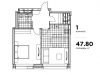 Схема квартиры в проекте "Life-Кутузовский (Лайф-Кутузовский)"- #319185524