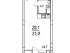 Схема квартиры в проекте "на Расковой"- #2049004390