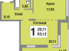 Схема квартиры в проекте "Татьянин Парк"- #957940977