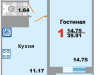 Схема квартиры в проекте "Зеленая Москва"- #221101353